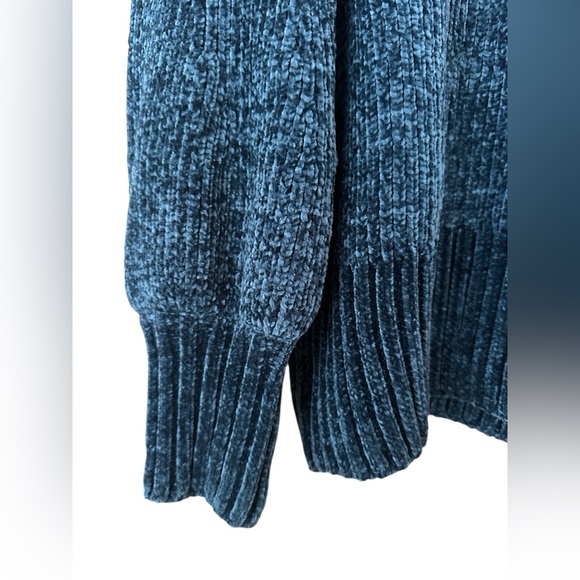 Cynthia Rowley Sweater Chenille Super Soft Beautiful Peacock Blue - Picture 6 of 7